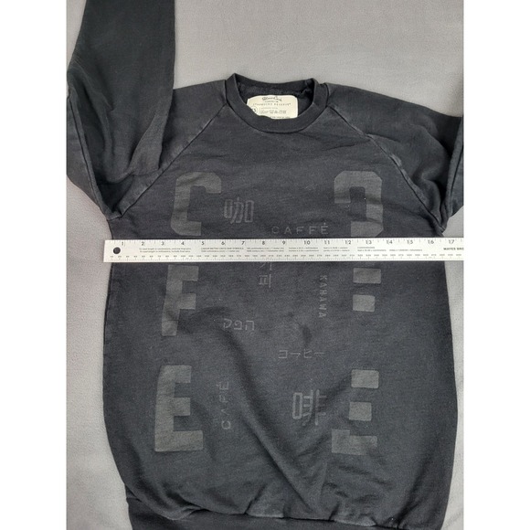 Starbucks Reserve‎ Coffee Sweatshirt Womens XS Black Crew Neck Foreign Spellout - Picture 5 of 9